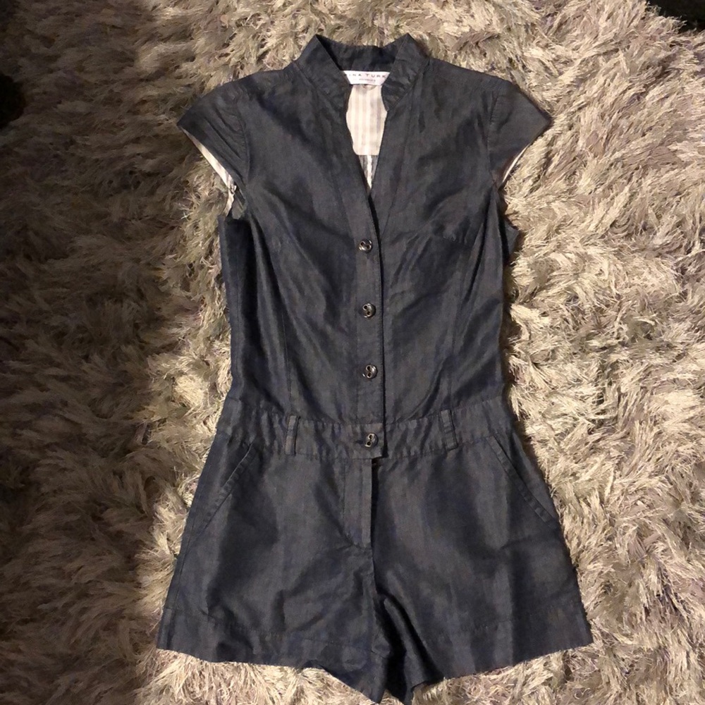 Trina Turk chambray denim jumper size 0